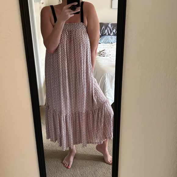 LOFT Chevron Midi Dress, size Large - Picture 5 of 7